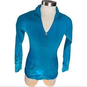Kyodan Turquoise Blue Full-Zip 2 Slit Pockets Athleisure Track Jacket Women’s M